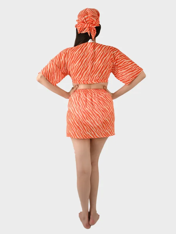 Orange_Abstract_Printed_Cover-Up_Co-Ord_Set__For_Women