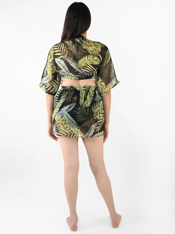 Black_Tropical_Printed_Cover-Up_Co-Ord_Set_For_Women