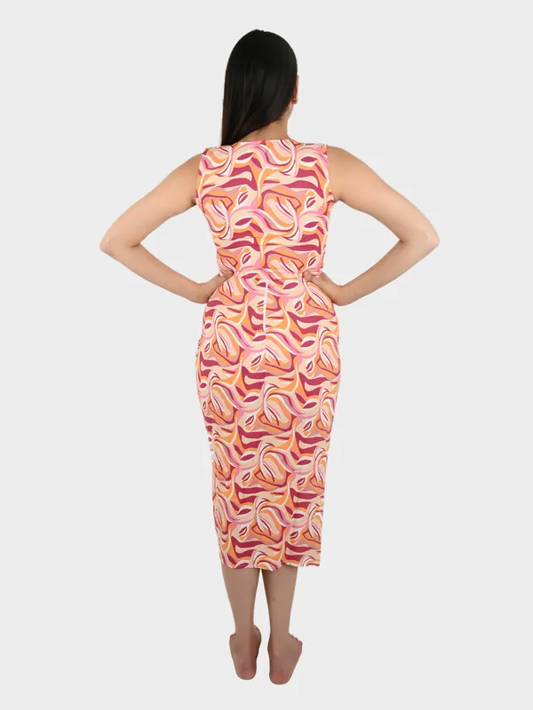 Peach_Abstract_Printed_Top_&_Front_Tie-Up_Skirt_Set_for_Women
