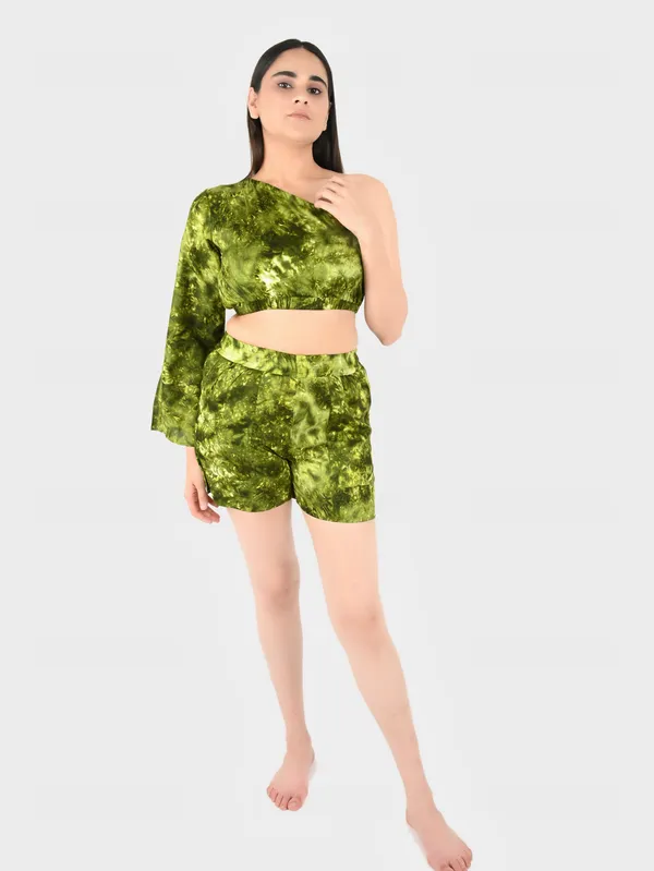 Green_Tie_&_Dye_Top_With_Shorts__For_Women