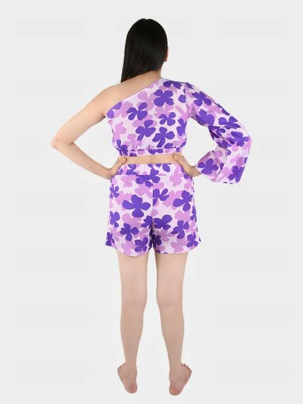 Purple_Floral_Top_With_Shorts__For_Women