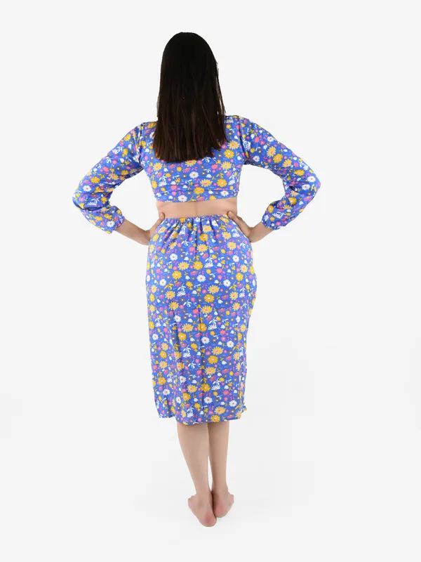 Blue_Floral_Printed_Top_&_Skirt