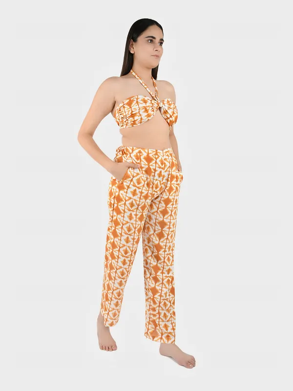 Mustard_Geometric_Halter_Crop_Top_&_Pants