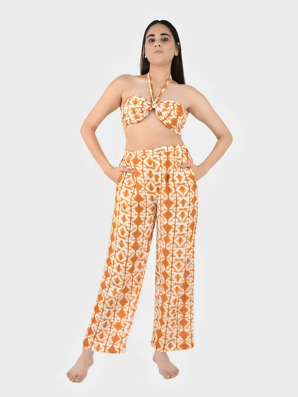 Mustard_Geometric_Halter_Crop_Top_&_Pants