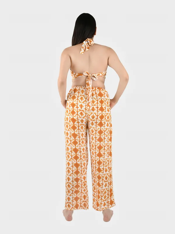 Mustard_Geometric_Halter_Crop_Top_&_Pants