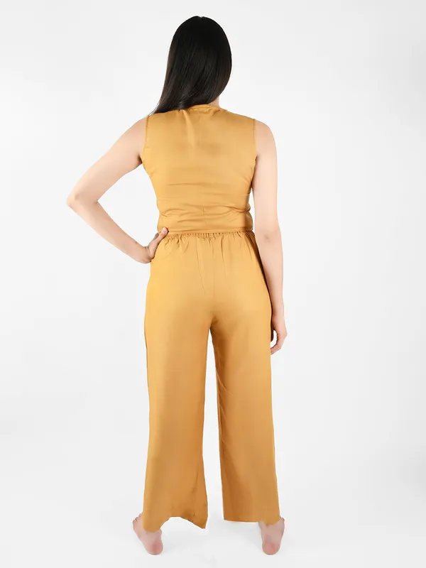 Mustard_Solid_Waist_Coat_Top_&_Pants