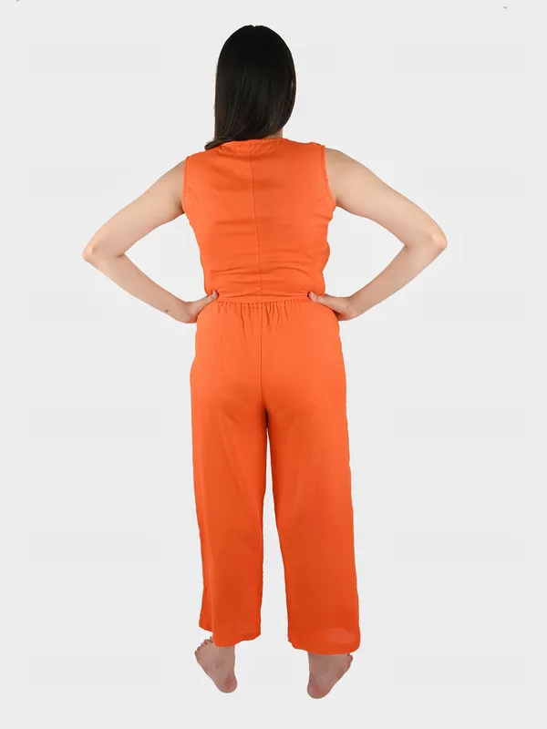 Orange_Solid_Waist_Coat_Top_&_Pants