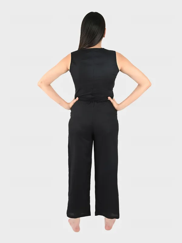 Black_Solid_Waist_Coat_Top_&_Pants_Set
