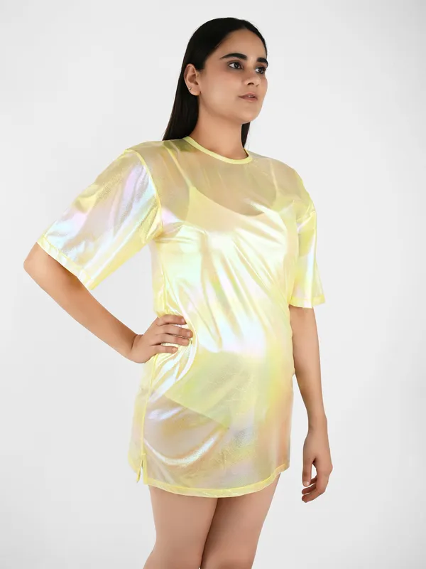 Rainbow_Yellow_Cover-Up_Short_Dress_for_Women
