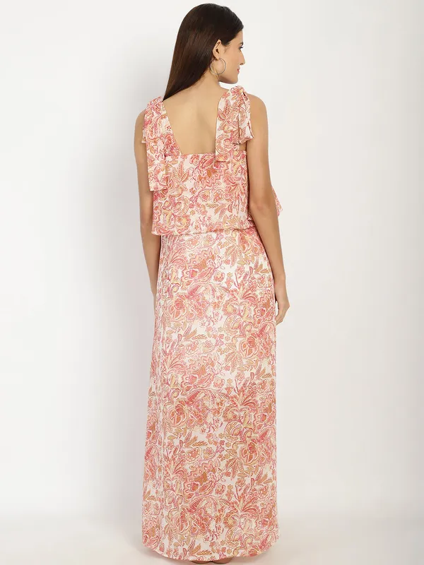 Peach_Paisley_Printed_Maxi_Frill_Dress_for_Women