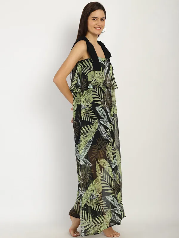 Black_Tropical_Printed_Maxi_Frill_Dress_for_Women