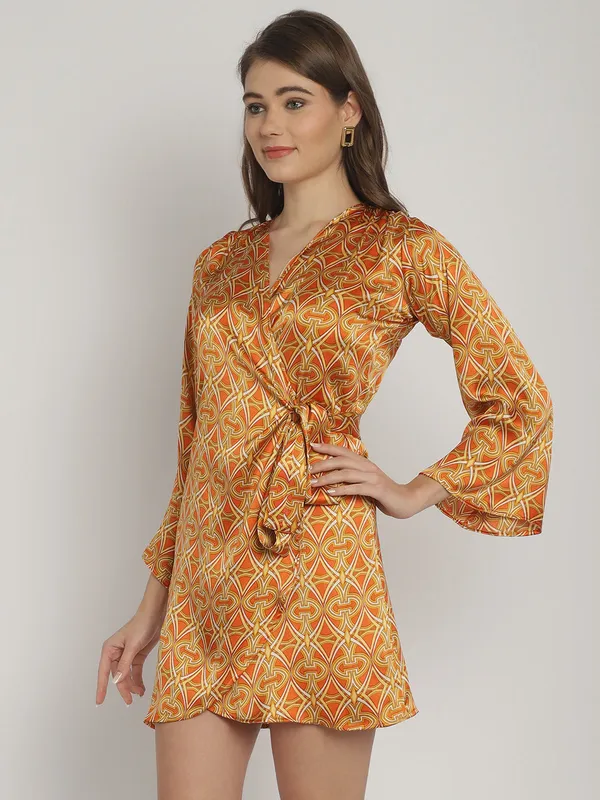 Mustard_Satin_Printed_Wrap_Around_Dress_for_Women