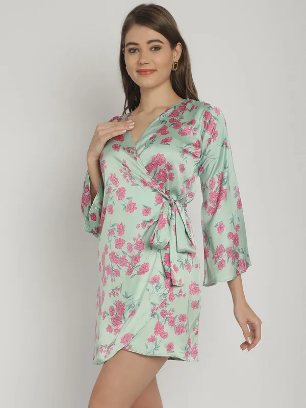 Green_Floral_Printed_Wrap_Around_Dress_for_Women