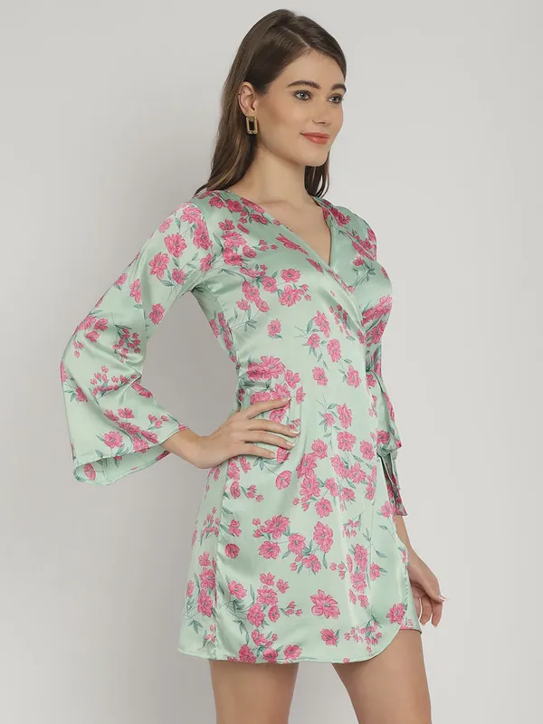 Green_Floral_Printed_Wrap_Around_Dress_for_Women