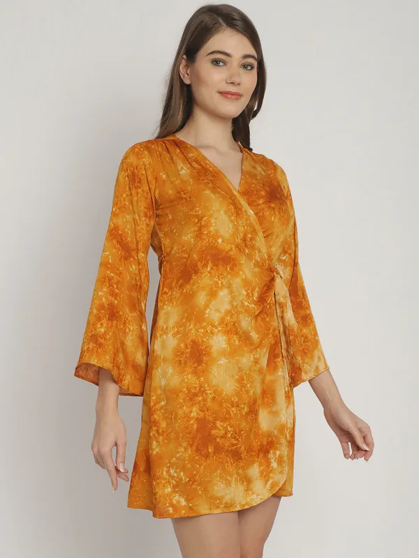 Mustard_Tie_&_Dye_Printed_Wrap_Around_Dress_for_Women
