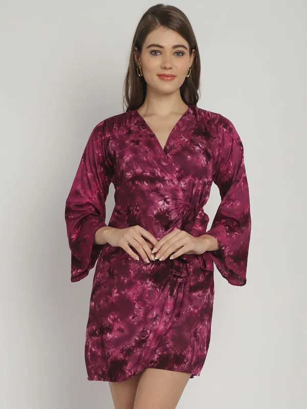 Wine_Tie_&_Dye_Printed_Wrap_Around_Dress_for_Women