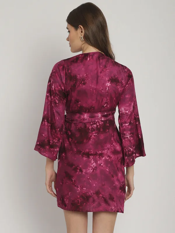 Wine_Tie_&_Dye_Printed_Wrap_Around_Dress_for_Women