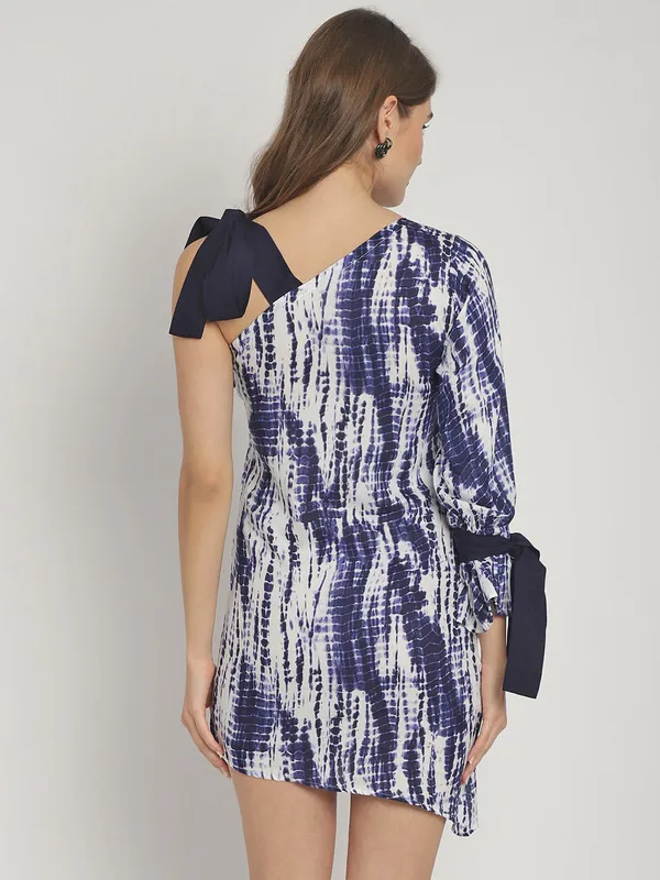 Navy_Tie_&_Dye_Printed_One_Shoulder_Dress_for_Women