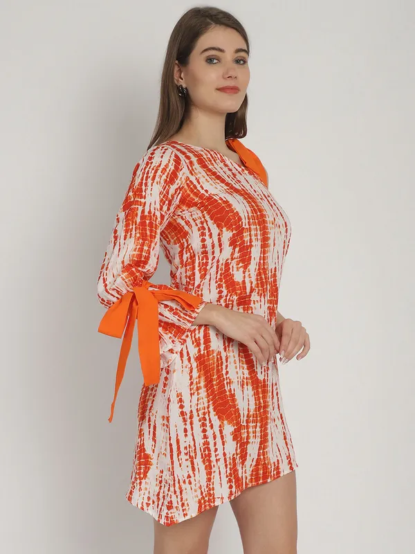 Orange_Tie_&_Dye_Printed_One_Shoulder_Dress_for_Women