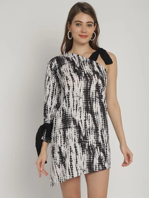 Black_Tie_&_Dye_Printed_One-Shoulder_Dress_for_Women