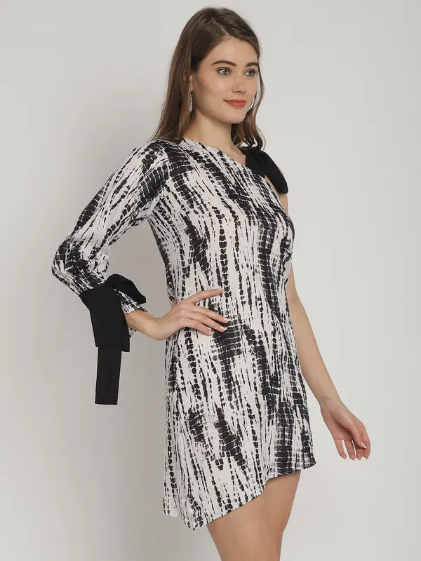 Black_Tie_&_Dye_Printed_One-Shoulder_Dress_for_Women