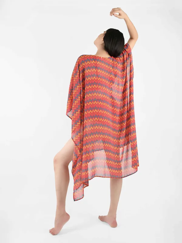 Red_Zig-Zag_Printed_Poncho_Cover-Up_Kaftan_for_Women