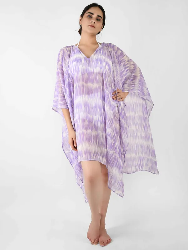 Lavender_Stroke_Printed_Poncho_Cover-Up_Kaftan_for_Women