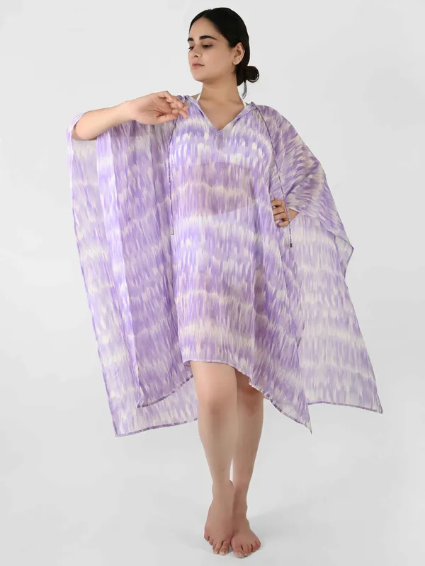 Lavender_Stroke_Printed_Poncho_Cover-Up_Kaftan_for_Women