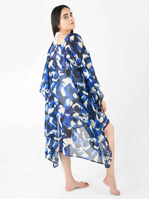 Blue_Abstract_Printed_Poncho_Cover-Up_Kaftan_for_Women
