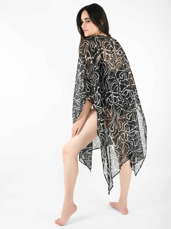 Black_Abstract_Printed_Poncho_Cover-Up_Kaftan_for_Women