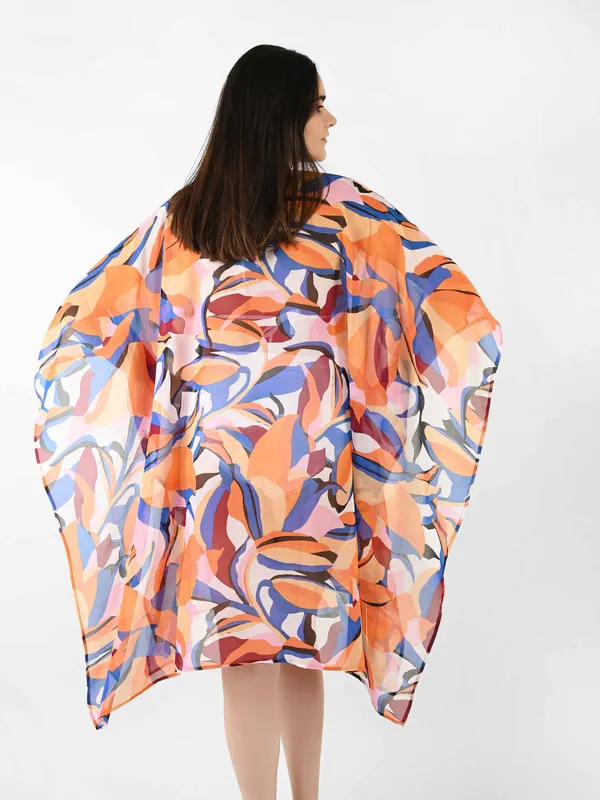 Multi_Abstract_Printed_Poncho_Cover-Up_Kaftan_for_Women
