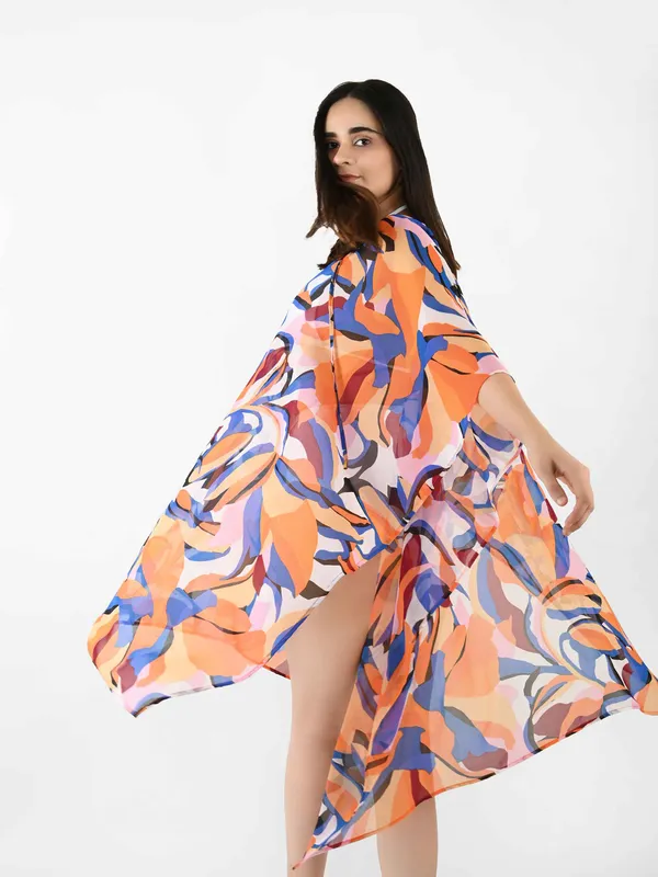 Multi_Abstract_Printed_Poncho_Cover-Up_Kaftan_for_Women
