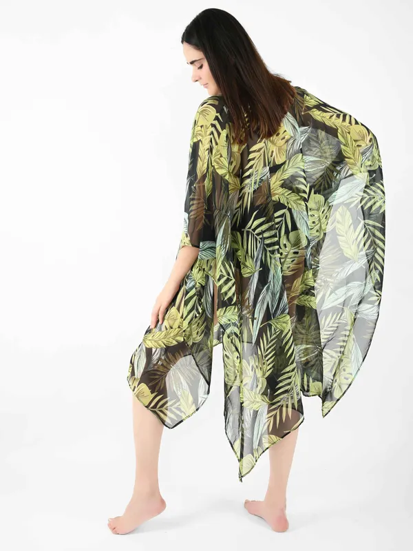 Black_Tropical_Printed_Poncho_Cover-Up_Kaftan_for_Women