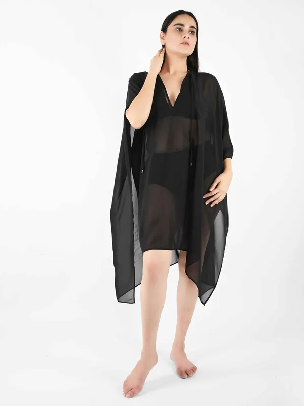Black_Solid_Poncho_Cover-Up_Kaftan_for_Women