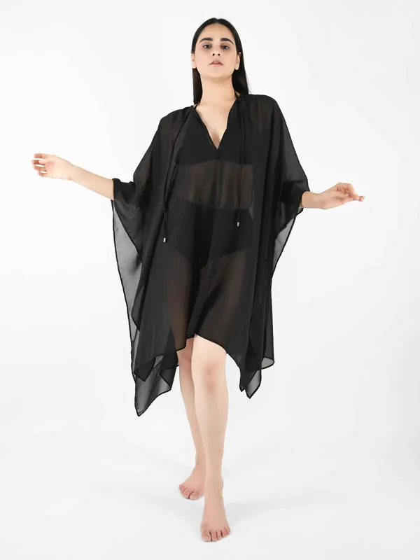Black_Solid_Poncho_Cover-Up_Kaftan_for_Women