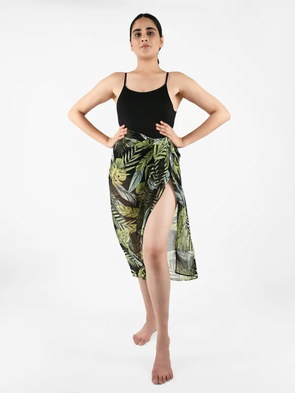Black_Tropical_Printed_Long_Sarong_for_Women