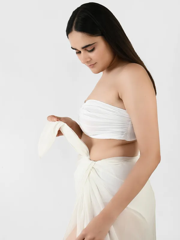 White_Solid_Long_Sarong_for_Women