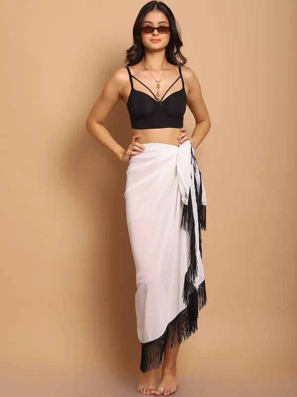 White_Sarong_for_Women_With_Black_Fringes_for_Women
