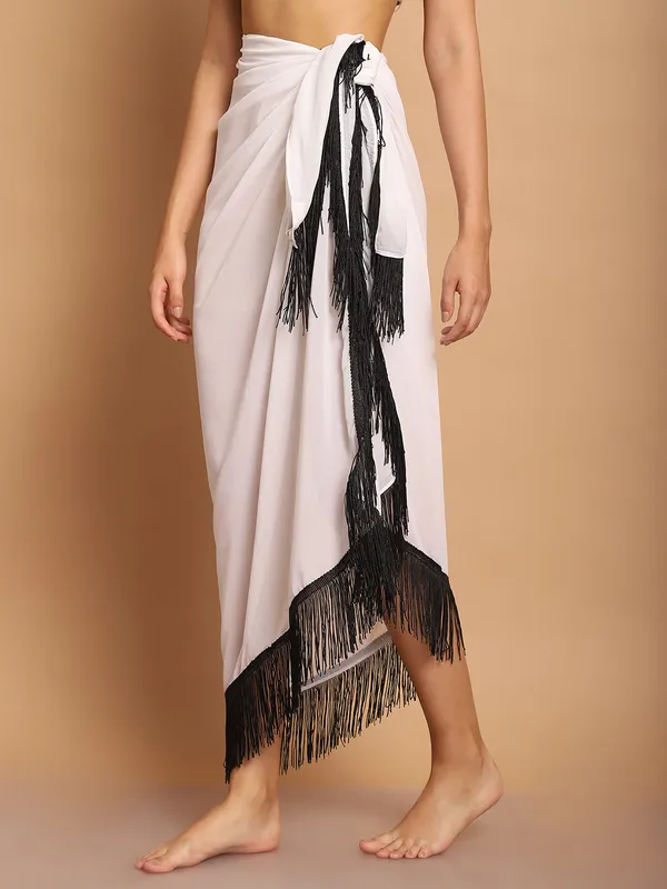 White_Sarong_for_Women_With_Black_Fringes_for_Women