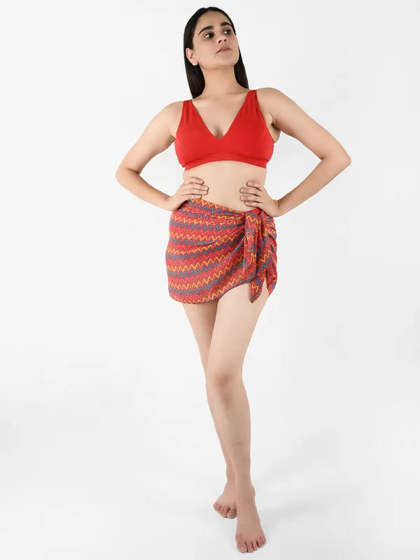 Red_Zig-Zag_Printed_Short_Sarong_for_Women