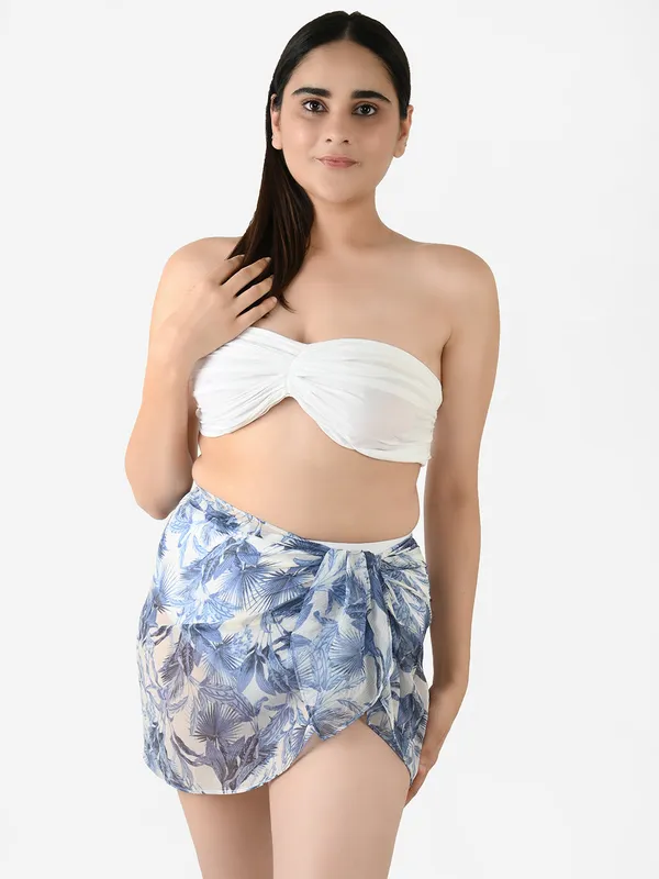 Blue_Leaf_Printed_Short_Sarong_for_Women