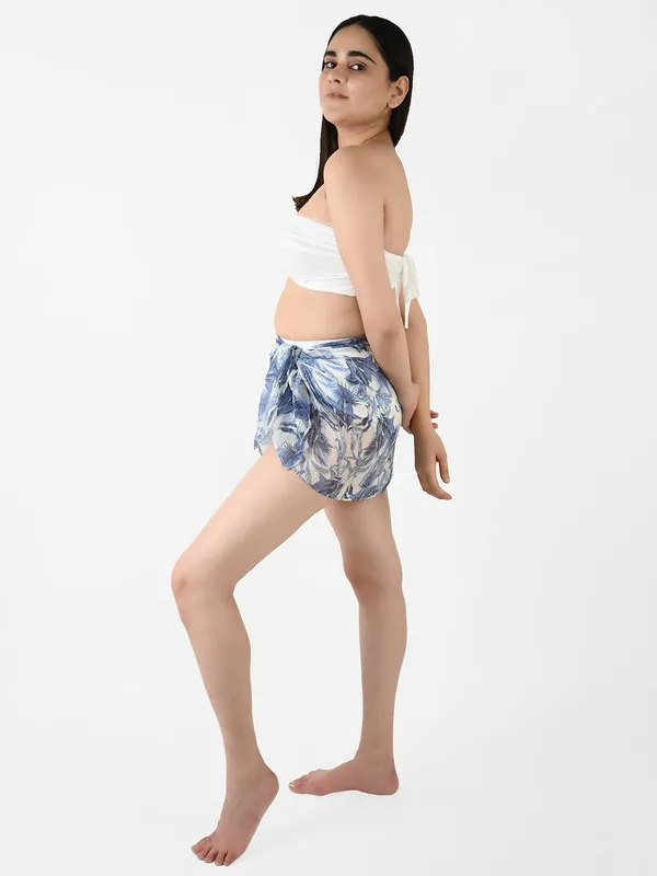Blue_Leaf_Printed_Short_Sarong_for_Women