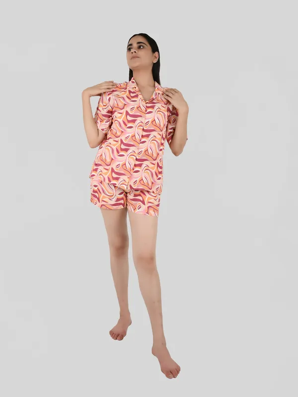 Peach_Abstract_Printed_Loungewear_Set_for_Women