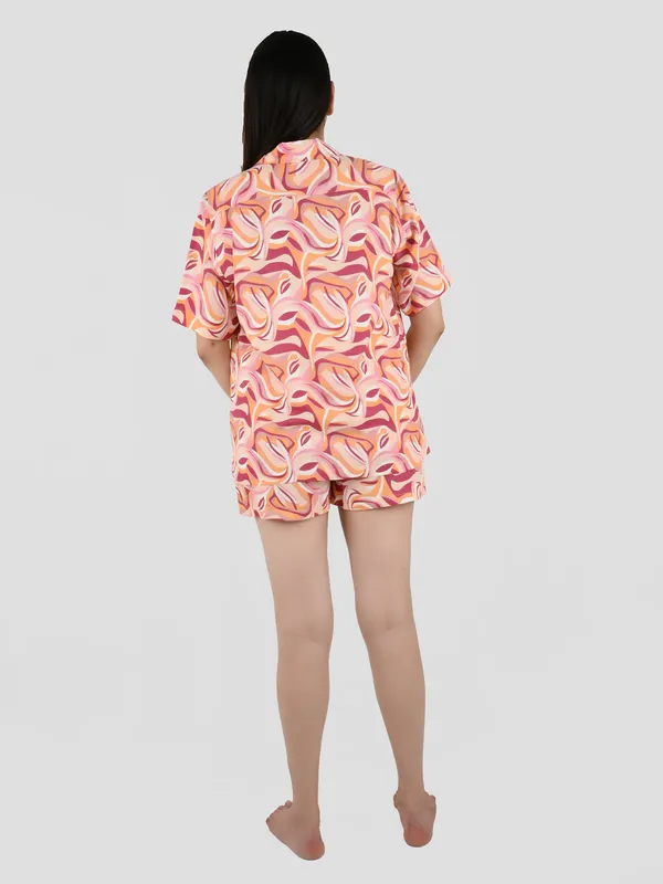 Peach_Abstract_Printed_Loungewear_Set_for_Women