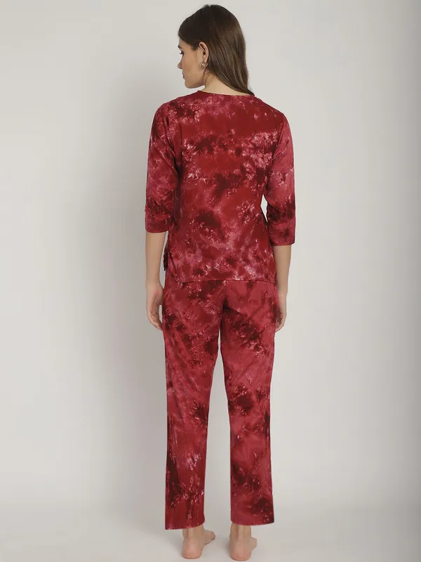 Maroon_Tie_&_Dye_Printed_Co-Ord_Set_For_Women