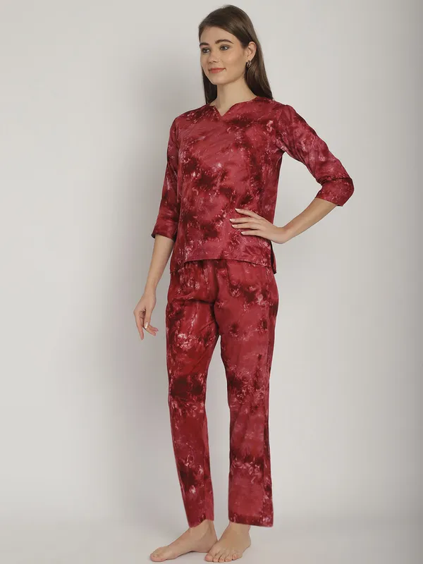 Maroon_Tie_&_Dye_Printed_Co-Ord_Set_For_Women