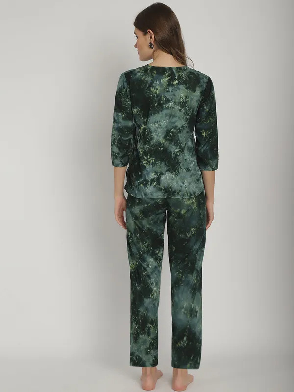 Dark_Green_Tie_&_Dye_Printed_Co-Ord_Set_For_Women