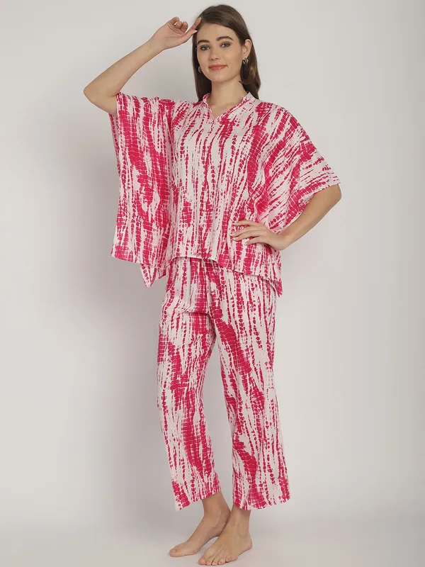 Pink_Tie_&_Dye_Printed_Kaftan_for_Women_Top_With_Pants