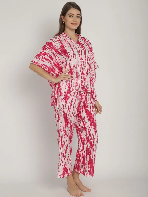 Pink_Tie_&_Dye_Printed_Kaftan_for_Women_Top_With_Pants