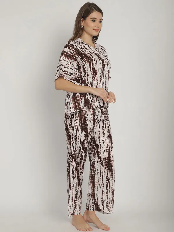 Brown_Tie_&_Dye_Printed_Kaftan_for_Women_Top_With_Pants_Set